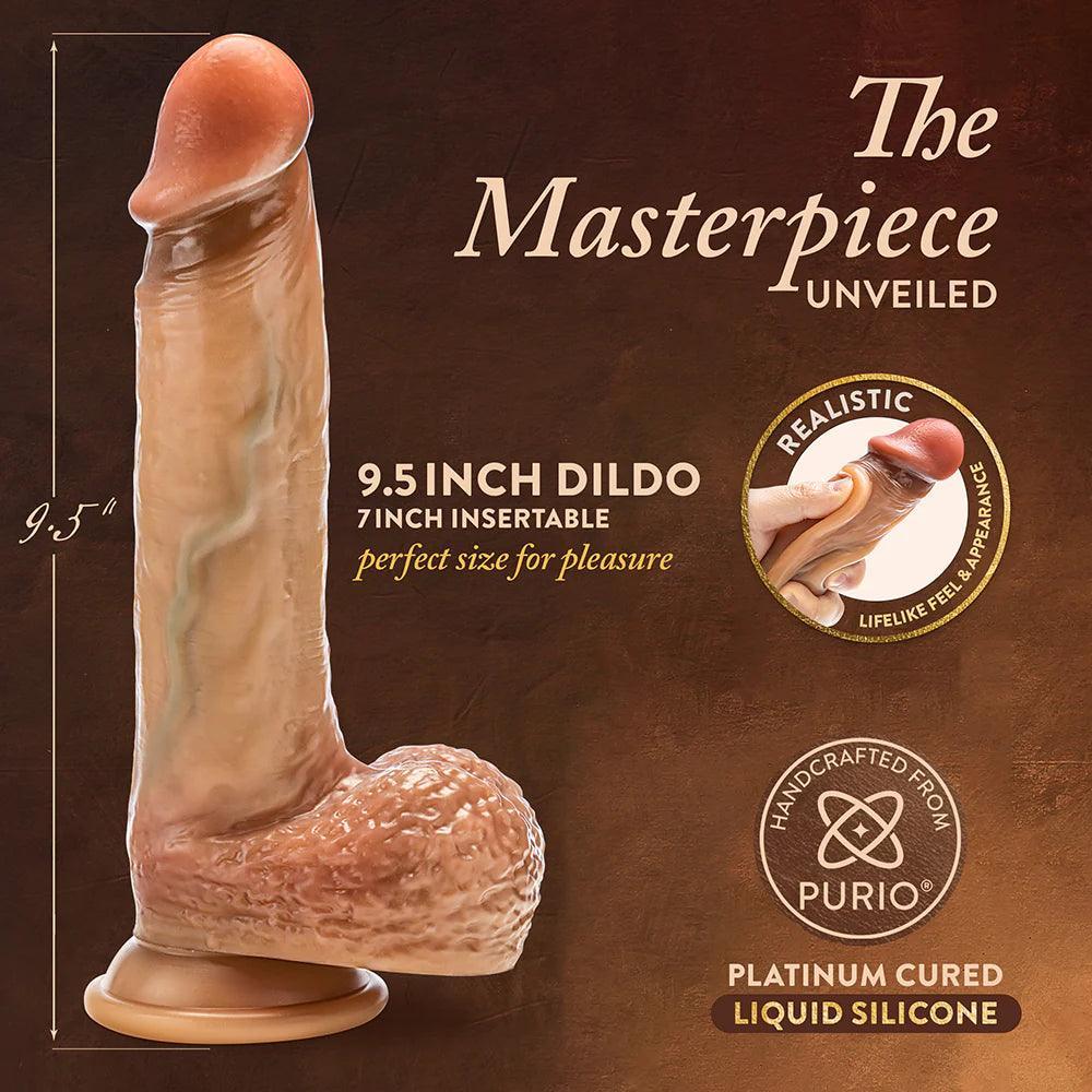 Renaissance Raphael Sliding Foreskin Dildo with Squeezable Balls 9.5 in. - Buy At Luxury Toy X - Free 3-Day Shipping