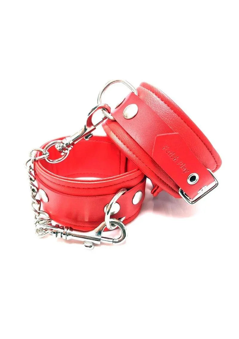 Rouge Fetish Play Vegan Leather Ankle Cuffs - Buy At Luxury Toy X - Free 3-Day Shipping