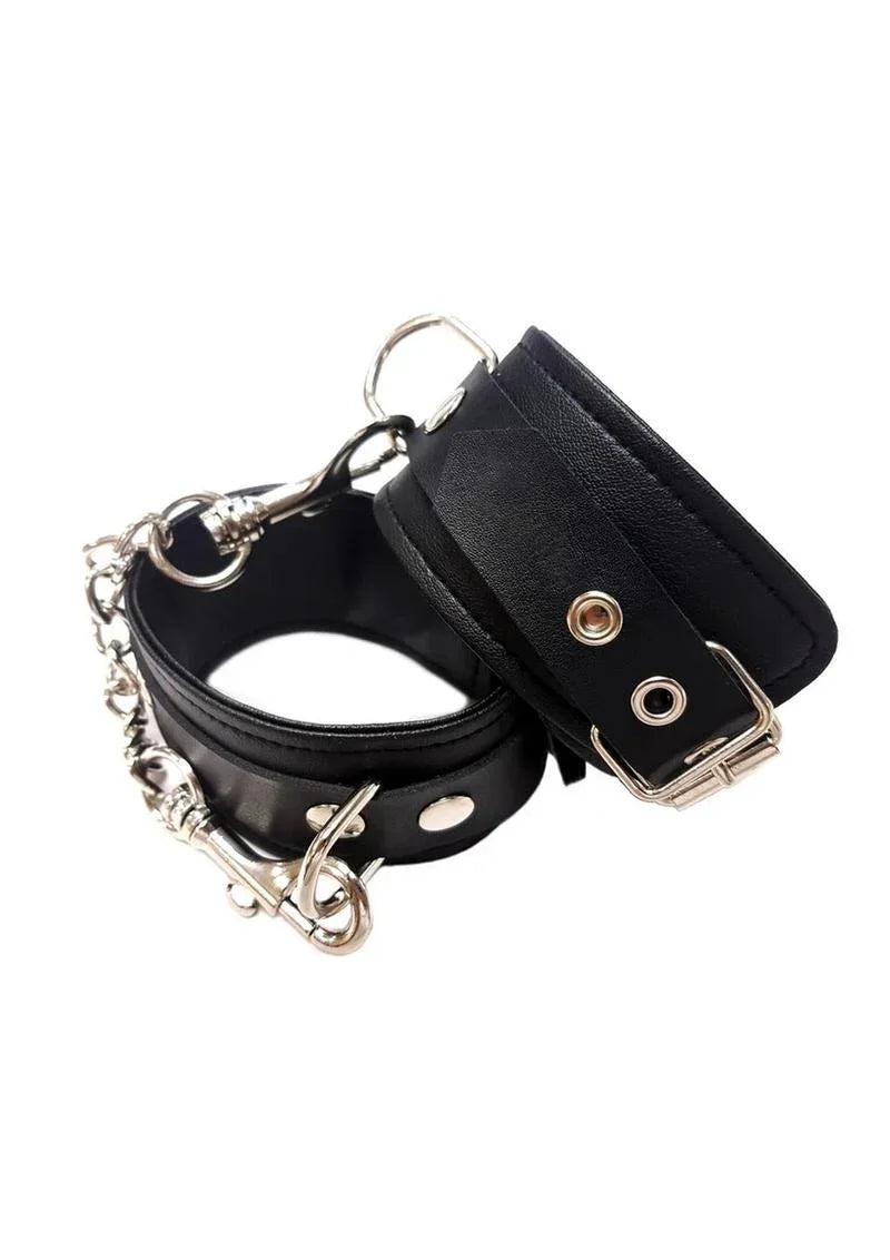 Rouge Fetish Play Vegan Leather Wrist Cuffs - Buy At Luxury Toy X - Free 3-Day Shipping