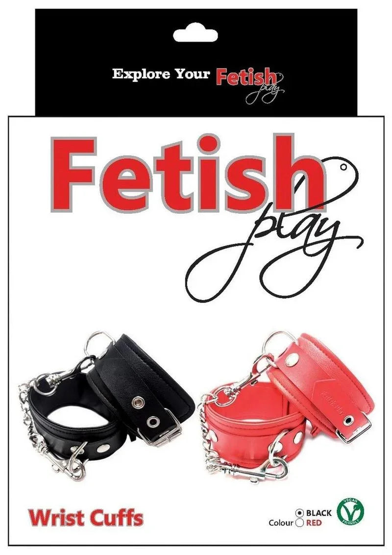 Rouge Fetish Play Vegan Leather Wrist Cuffs - Buy At Luxury Toy X - Free 3-Day Shipping
