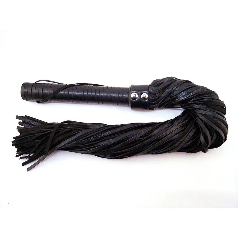 Rouge Leather Flogger with Leather Handle - Buy At Luxury Toy X - Free 3-Day Shipping
