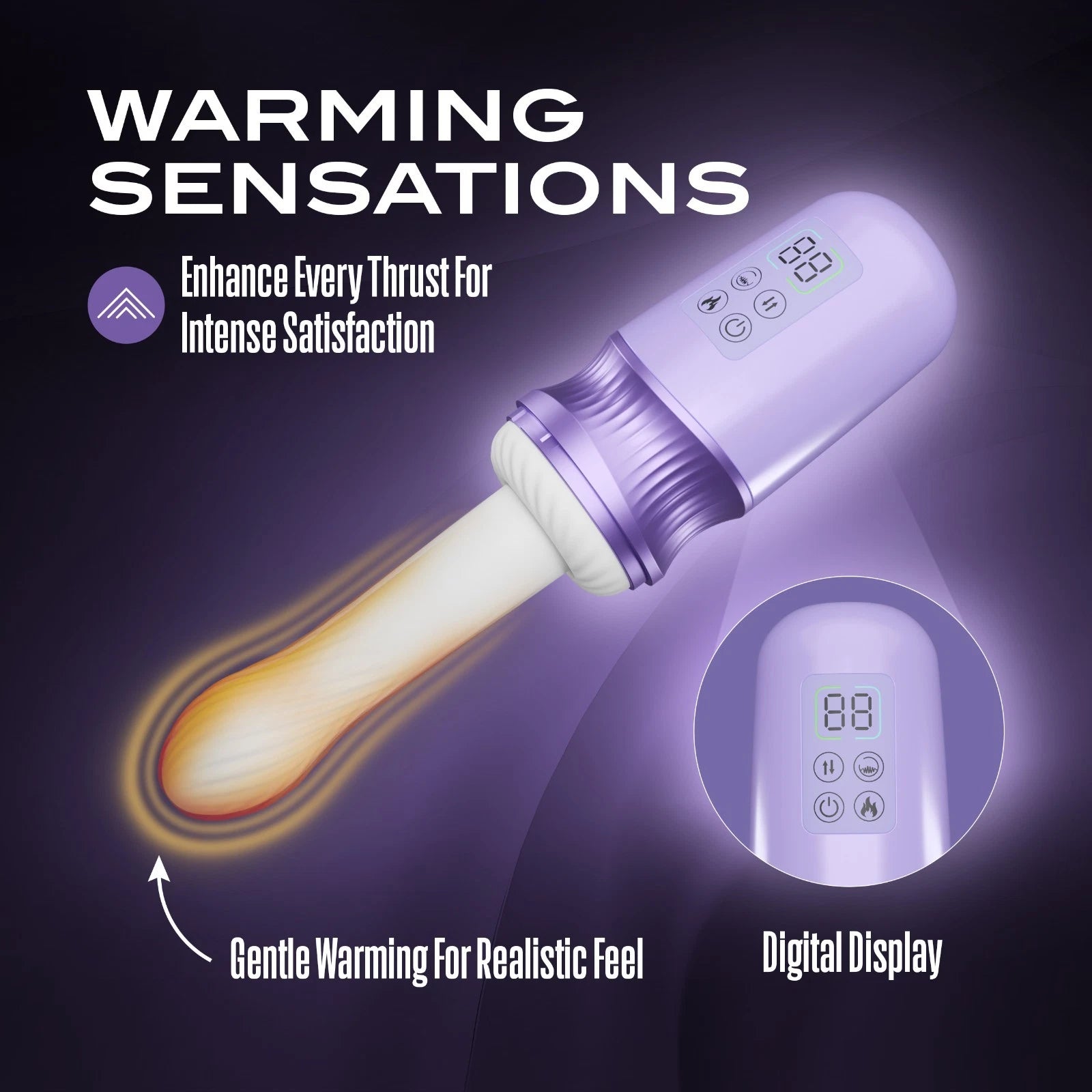 Temptasia Violet Vixen Rechargeable Thrusting Silicone Dildo with Mount