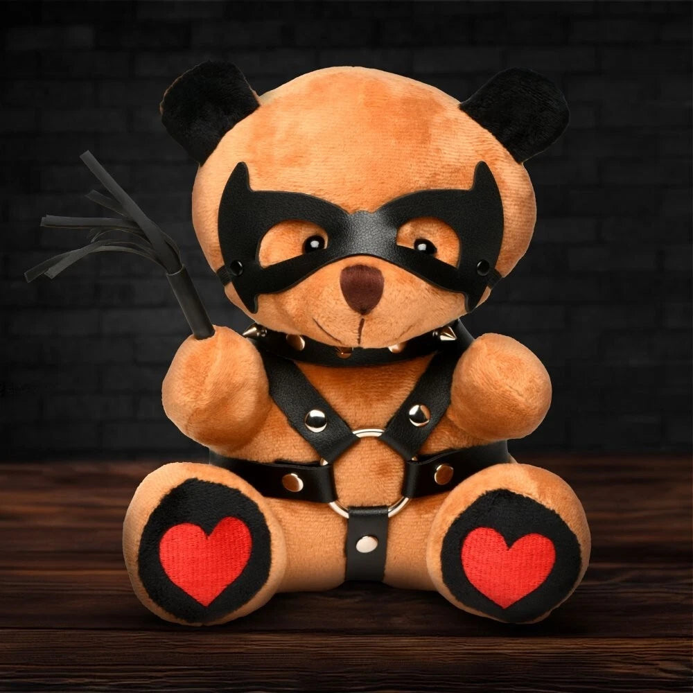 Master Series Dom Bear Plush Gag Gift with Kink Accessories