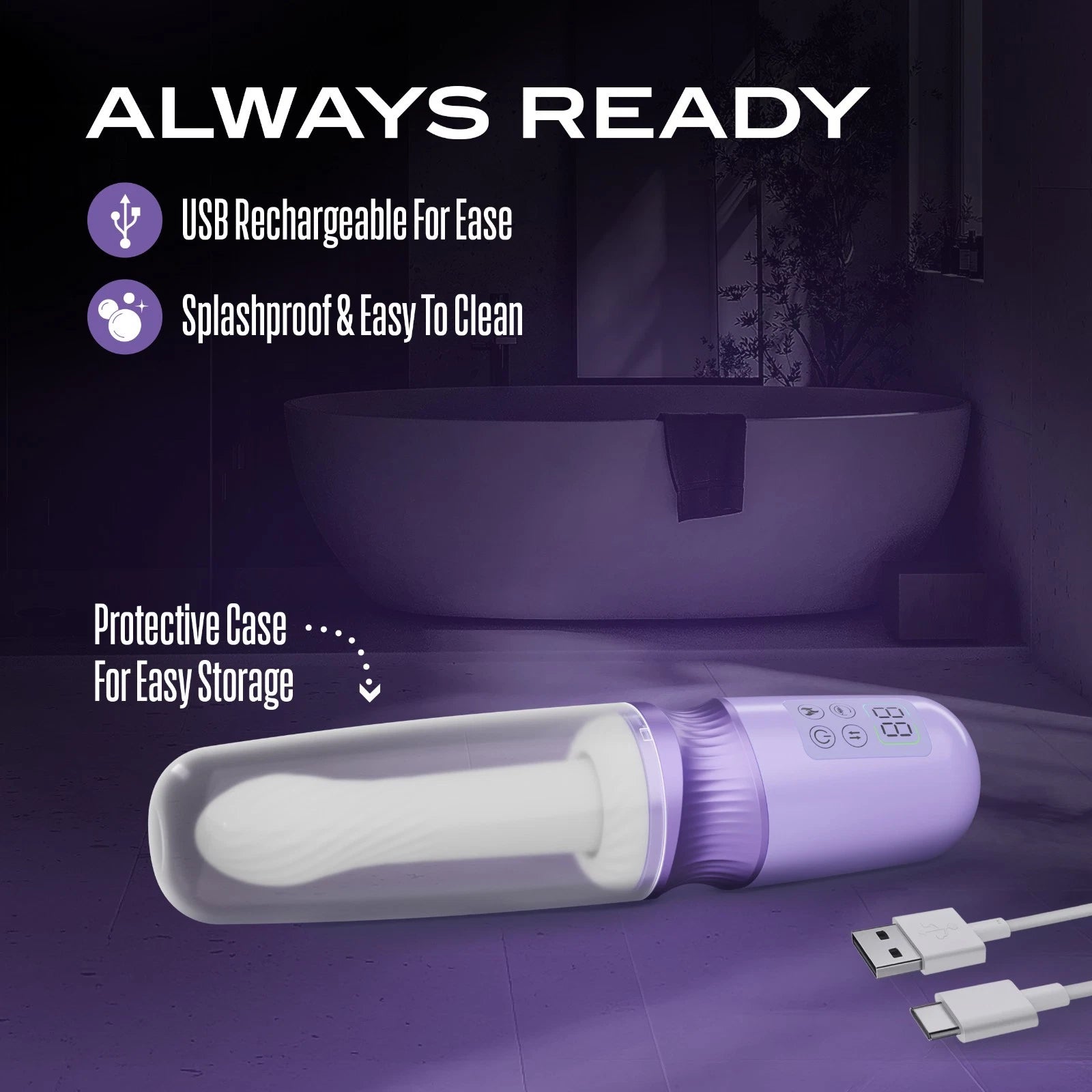 Temptasia Violet Vixen Rechargeable Thrusting Silicone Dildo with Mount