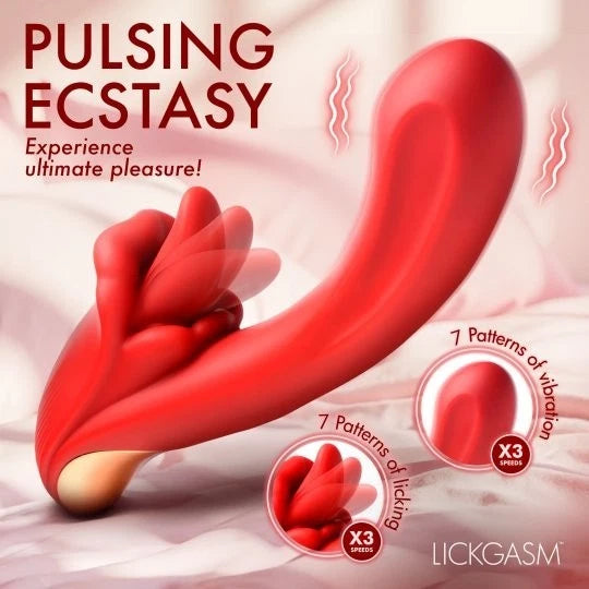 Lickgasm Lusty Licker Rechargeable Silicone Vibrator with Licking Tongue