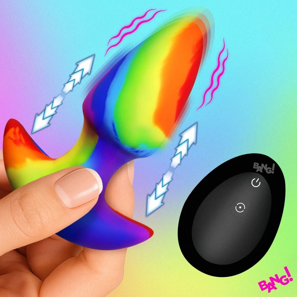 Bang Thrusting & Vibrating Silicone Butt Plug – Rechargeable Remote Control