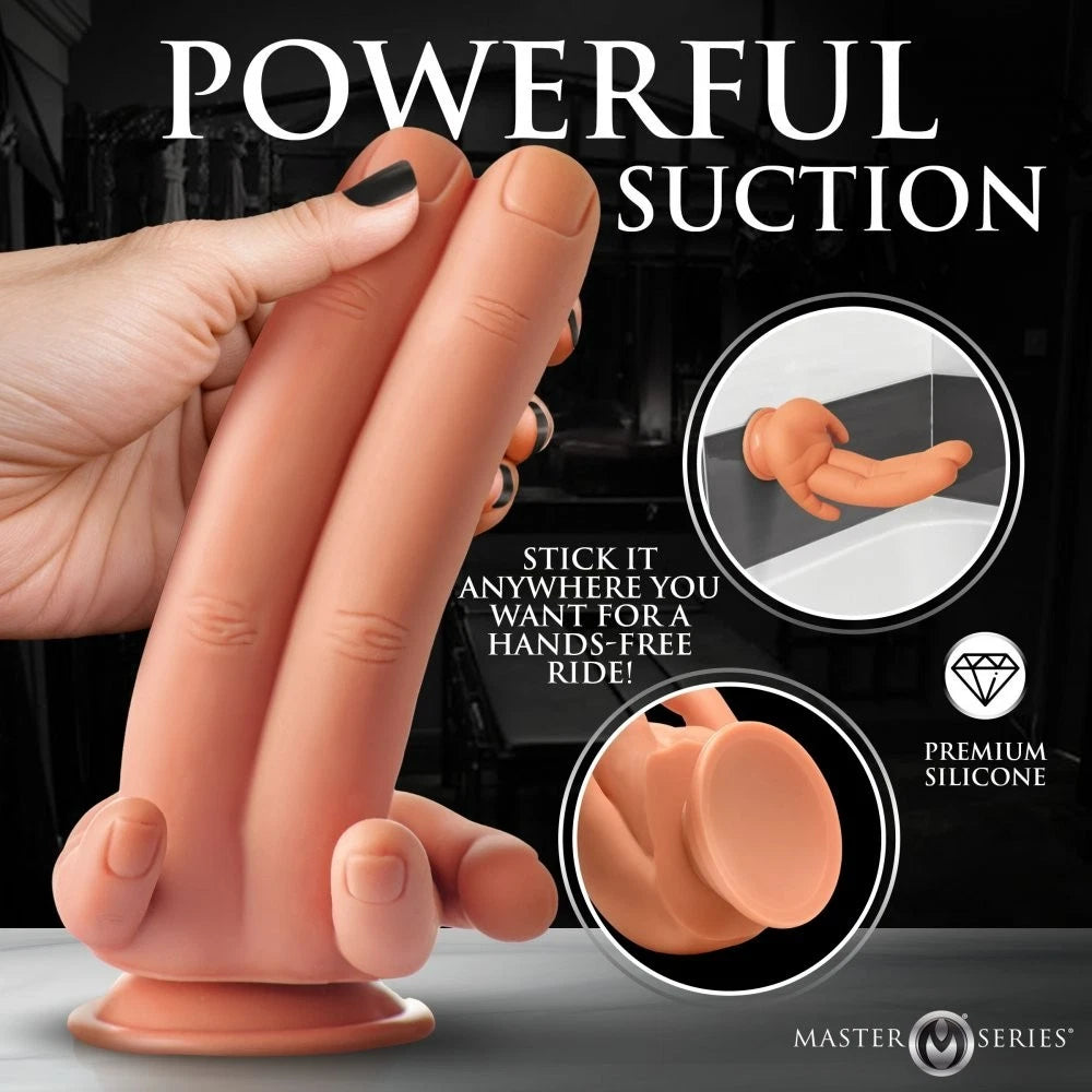 Master Series Mr Fingers Silicone Dildo with Suction Cup – 7.8 Inch