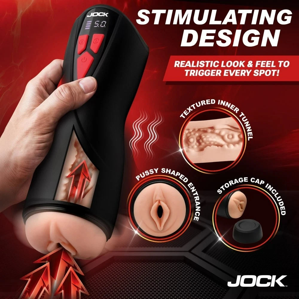 Jock Banger Sucking & Vibrating Pussy Rechargeable Masturbator – Suction & Vibration Stroker