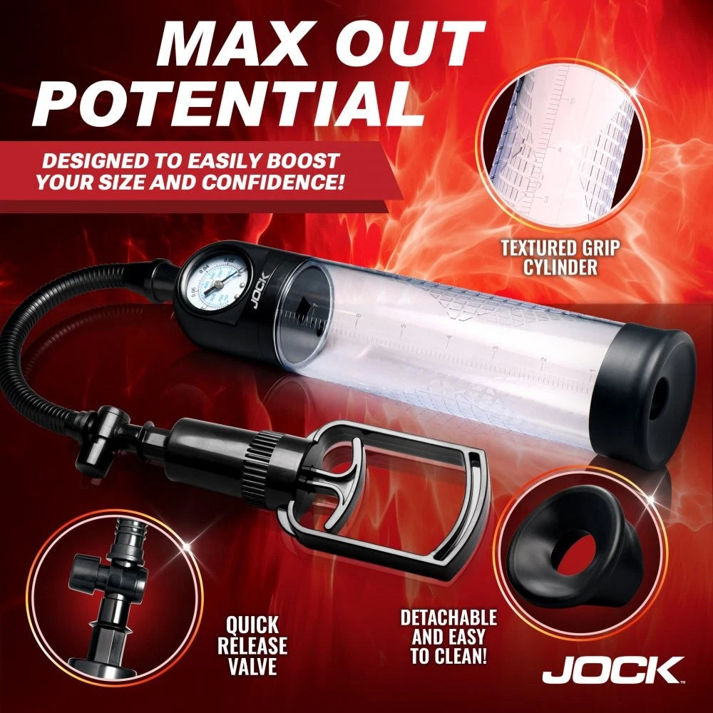 Jock Pump Up Gauge Penis Pump with Bulb