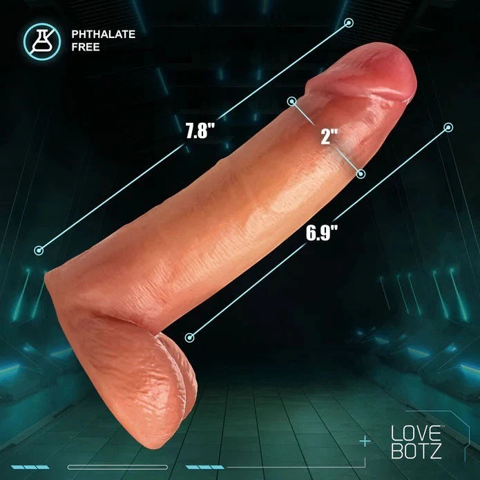 LoveBotz Cock Lock Realistic Dildo with Balls 8” – Machine Compatible PVC