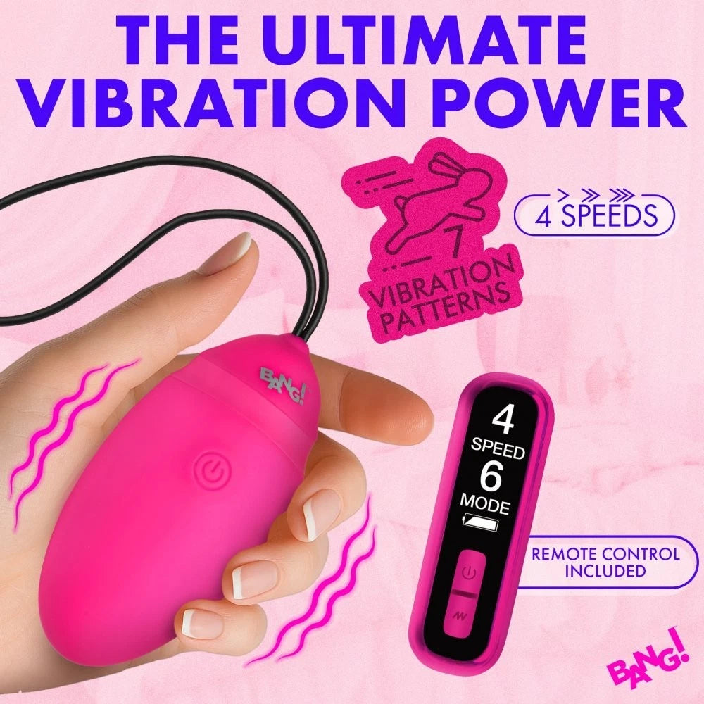 Bang! Vibrating Silicone Egg with Remote – Rechargeable G-Spot Vibrator