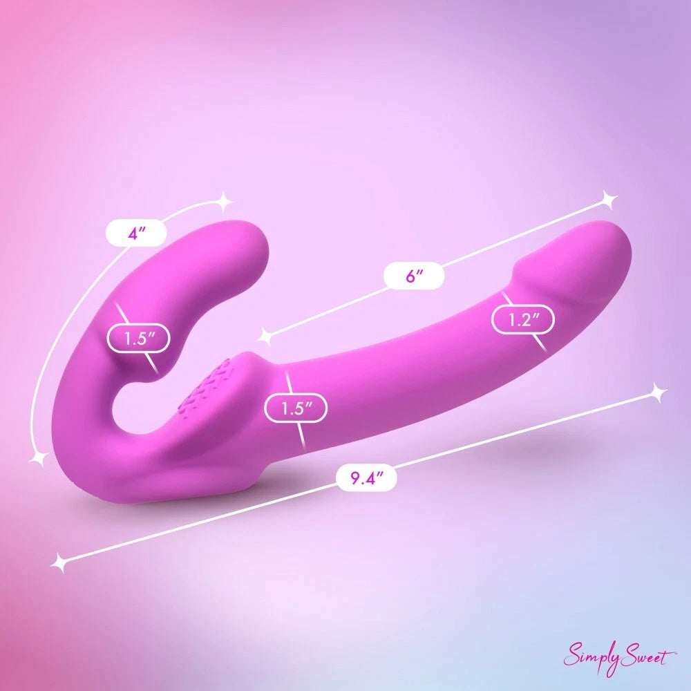 Simply Sweet Candy Crush Vibrating Rechargeable Silicone Strapless Strap-On with Remote