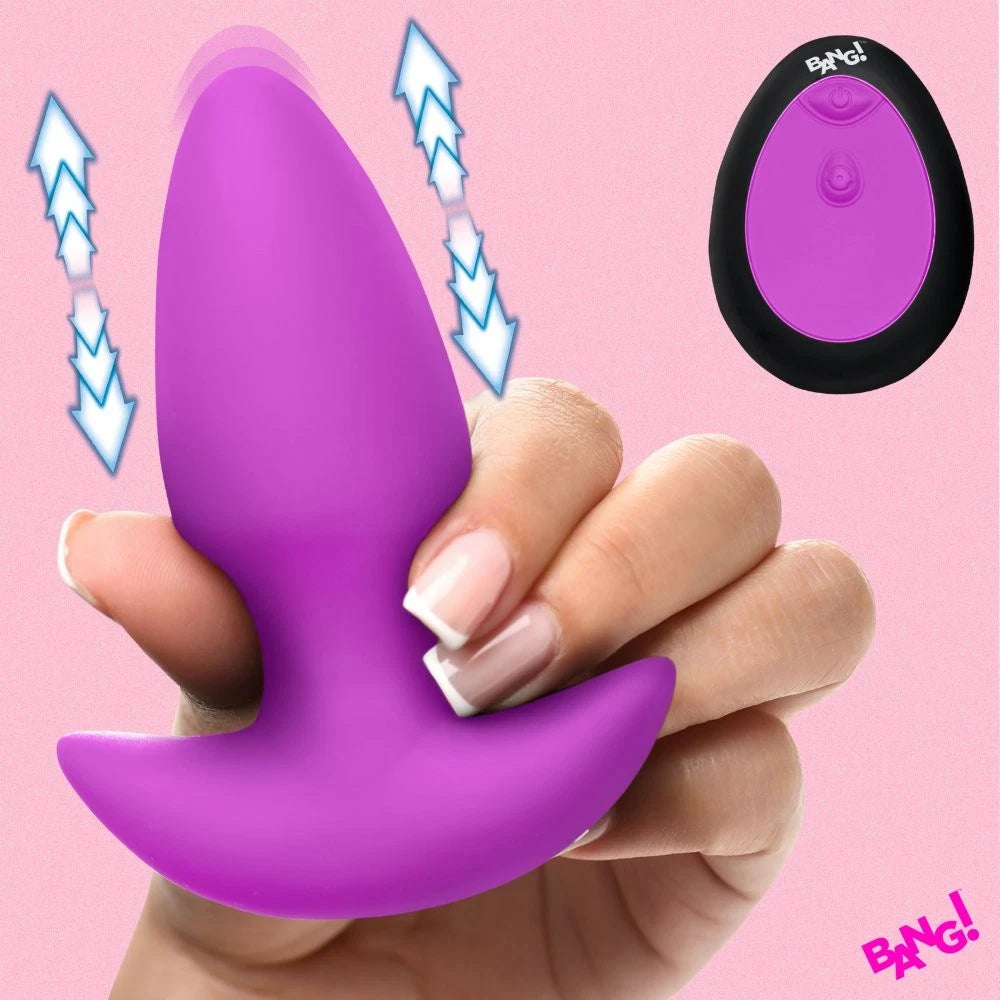 Bang! Thrusting & Vibrating Rechargeable Silicone Butt Plug with Remote