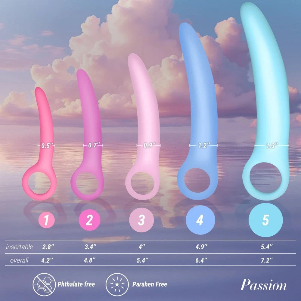 Passion Silicone Kegel Exerciser Set – 5 Piece Graduated Pelvic Floor Trainer