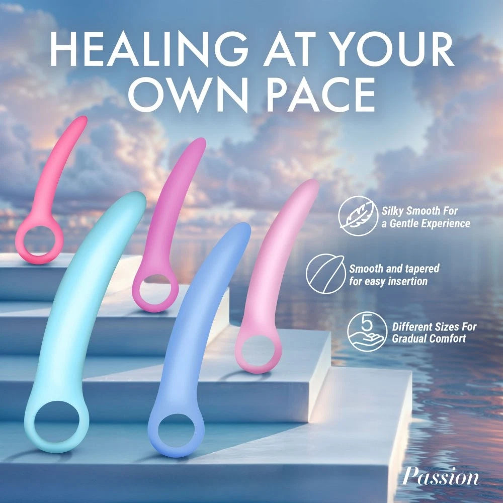 Passion Silicone Kegel Exerciser Set – 5 Piece Graduated Pelvic Floor Trainer