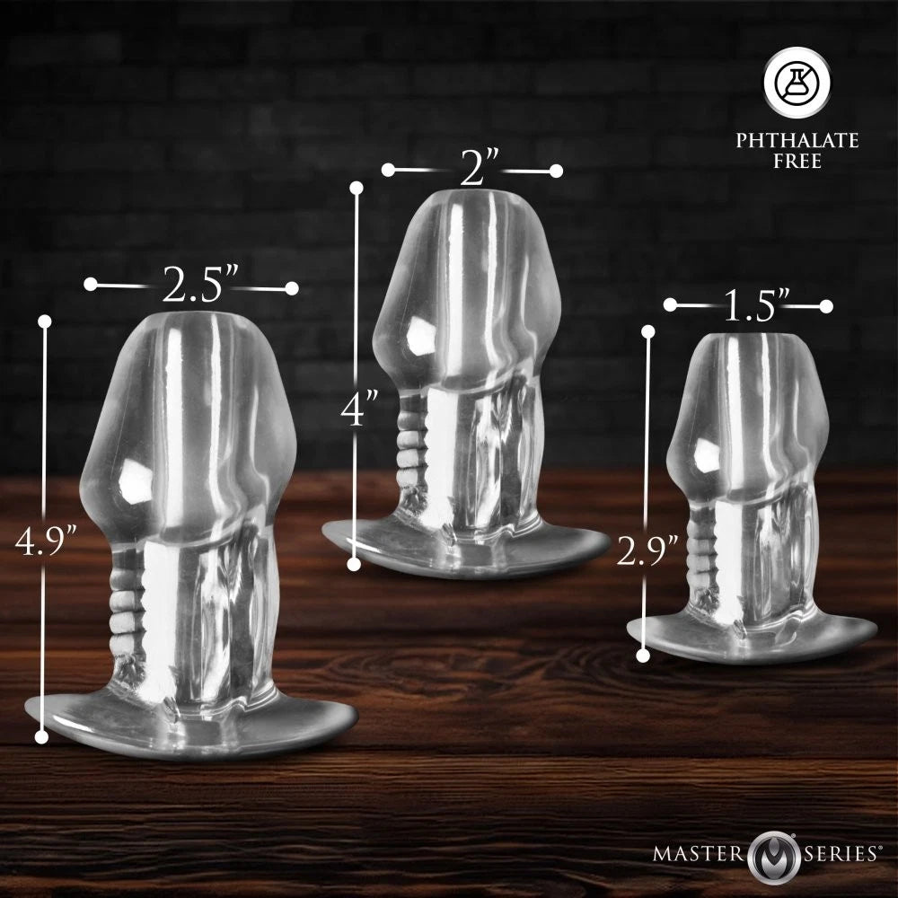 Master Series Dicked Hollow Anal Plug Set (3 Piece)