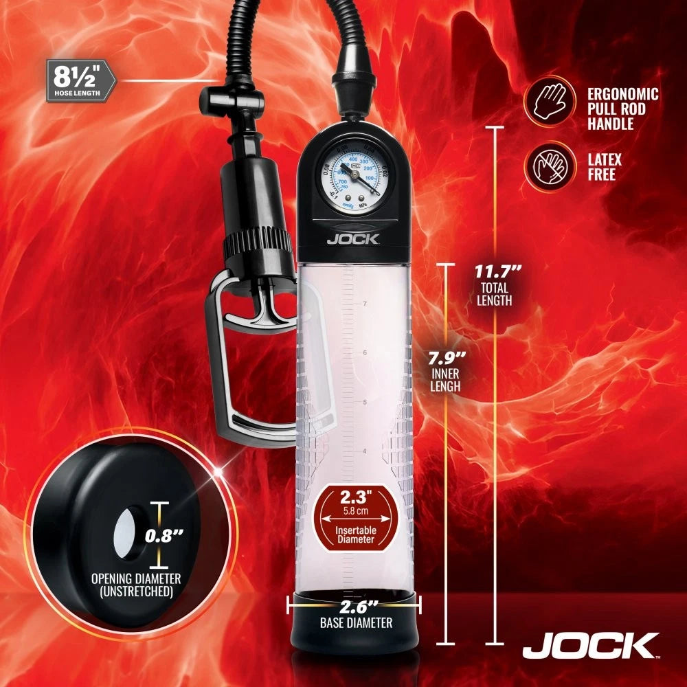 Jock Pump Up Gauge Penis Pump with Bulb