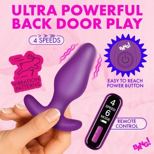 Bang! Vibrating Silicone Butt Plug with Remote – Rechargeable Anal Plug