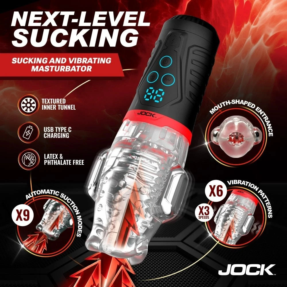 Jock Power Suck Sucking & Vibrating Rechargeable Masturbator with Remote