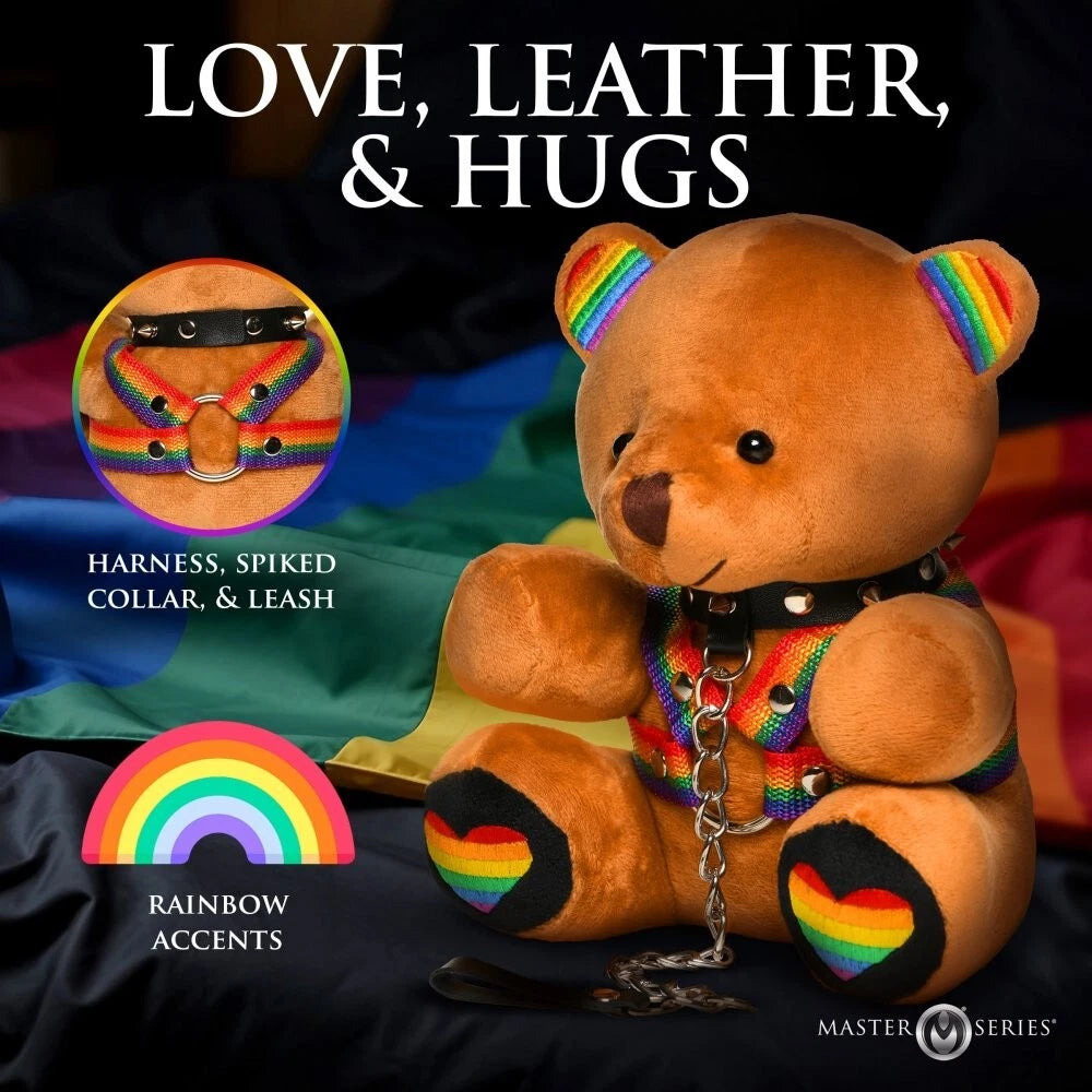 Master Series Pride Bear Plush with Removable Harness & Collar