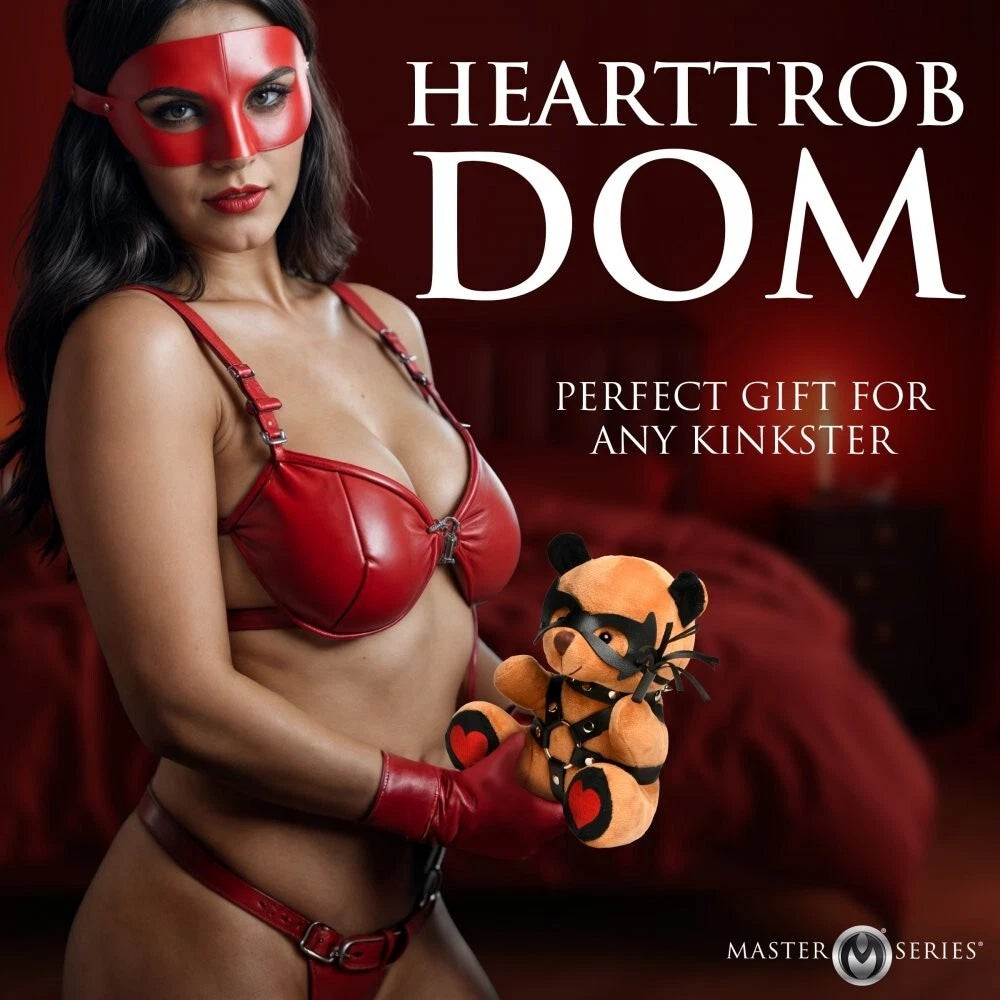 Master Series Dom Bear Plush Gag Gift with Kink Accessories