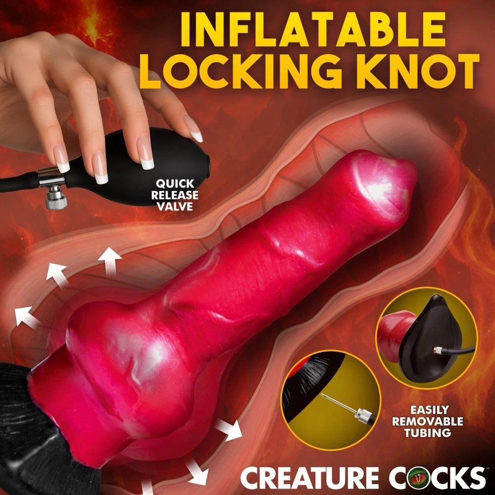 Creature Cocks Hell Hound Inflatable Silicone Dildo with Knot