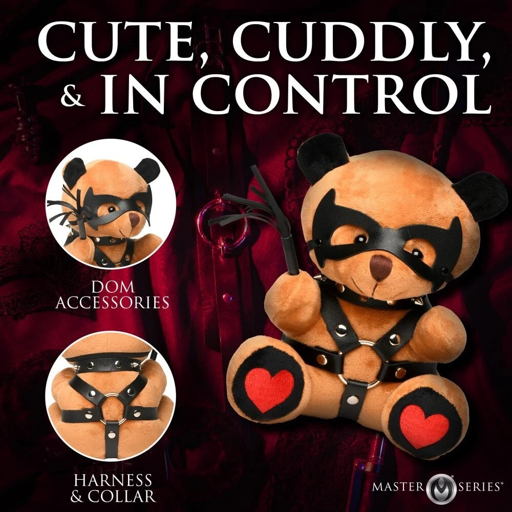 Master Series Dom Bear Plush Gag Gift with Kink Accessories