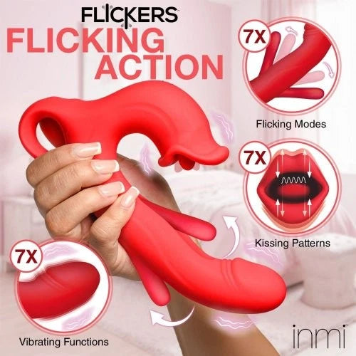 Flickers Kissing & Flicking Silicone Vibrator