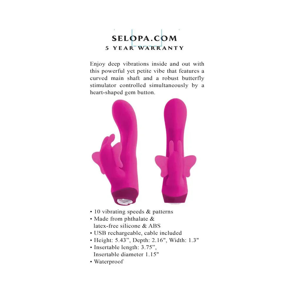 Selopa Butterfly Love Rechargeable Vibrating Dual Stimulator Silicone - Buy At Luxury Toy X - Free 3-Day Shipping