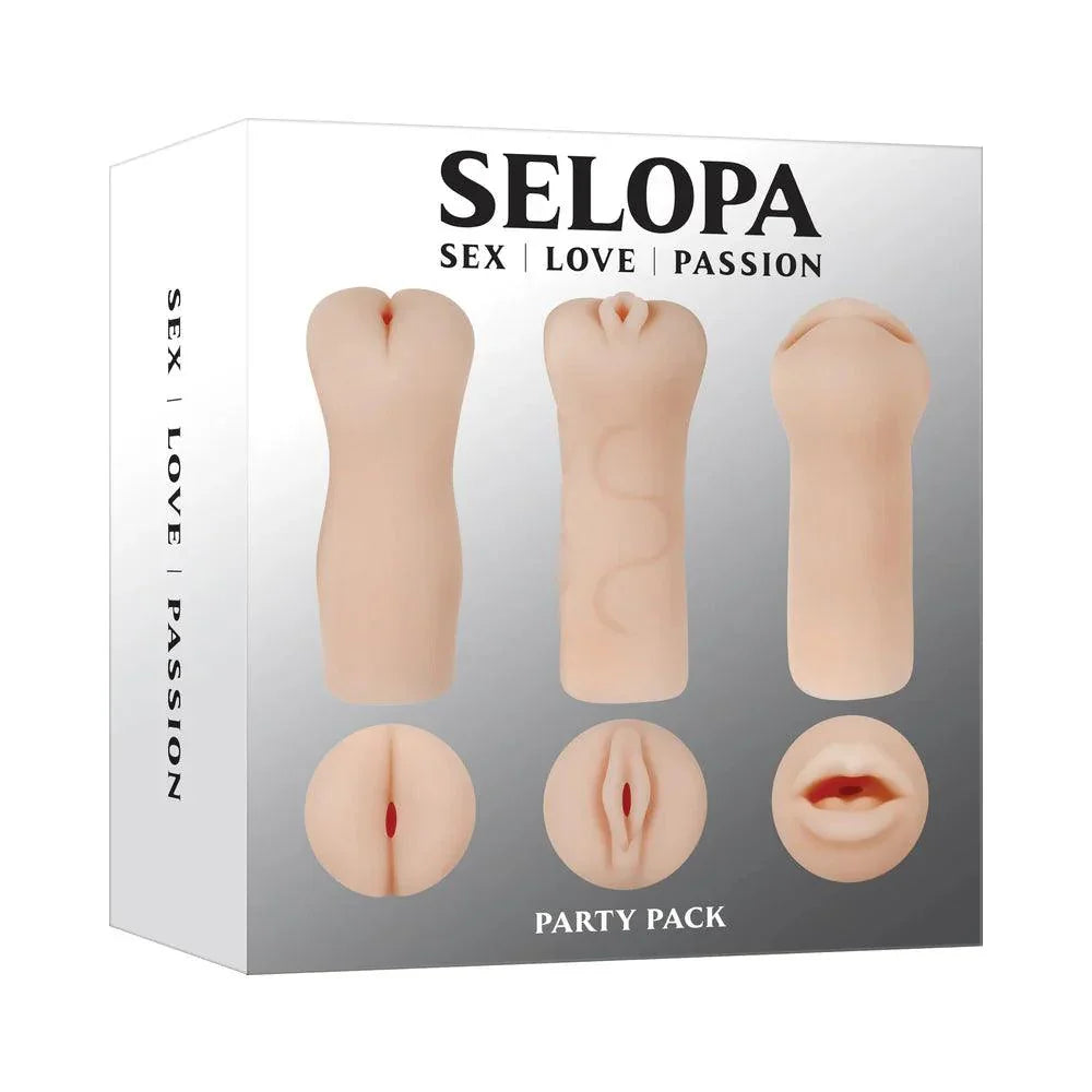 Selopa Party Pack Oral, Vaginal and Anal Strokers (3 per Pack) - Buy At Luxury Toy X - Free 3-Day Shipping