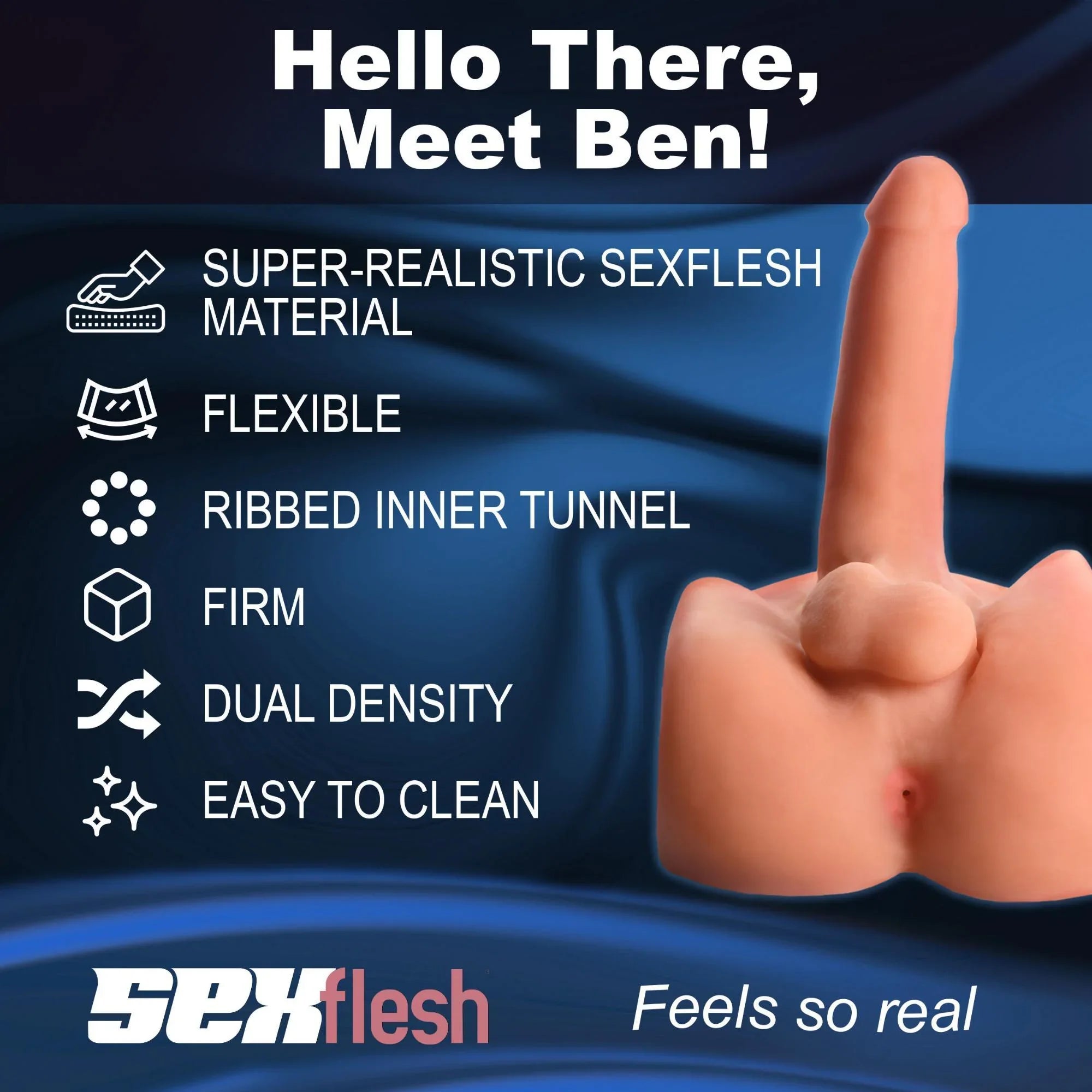 SexFlesh Both Ways Ben Full Size Masturbator - Buy At Luxury Toy X - Free 3-Day Shipping