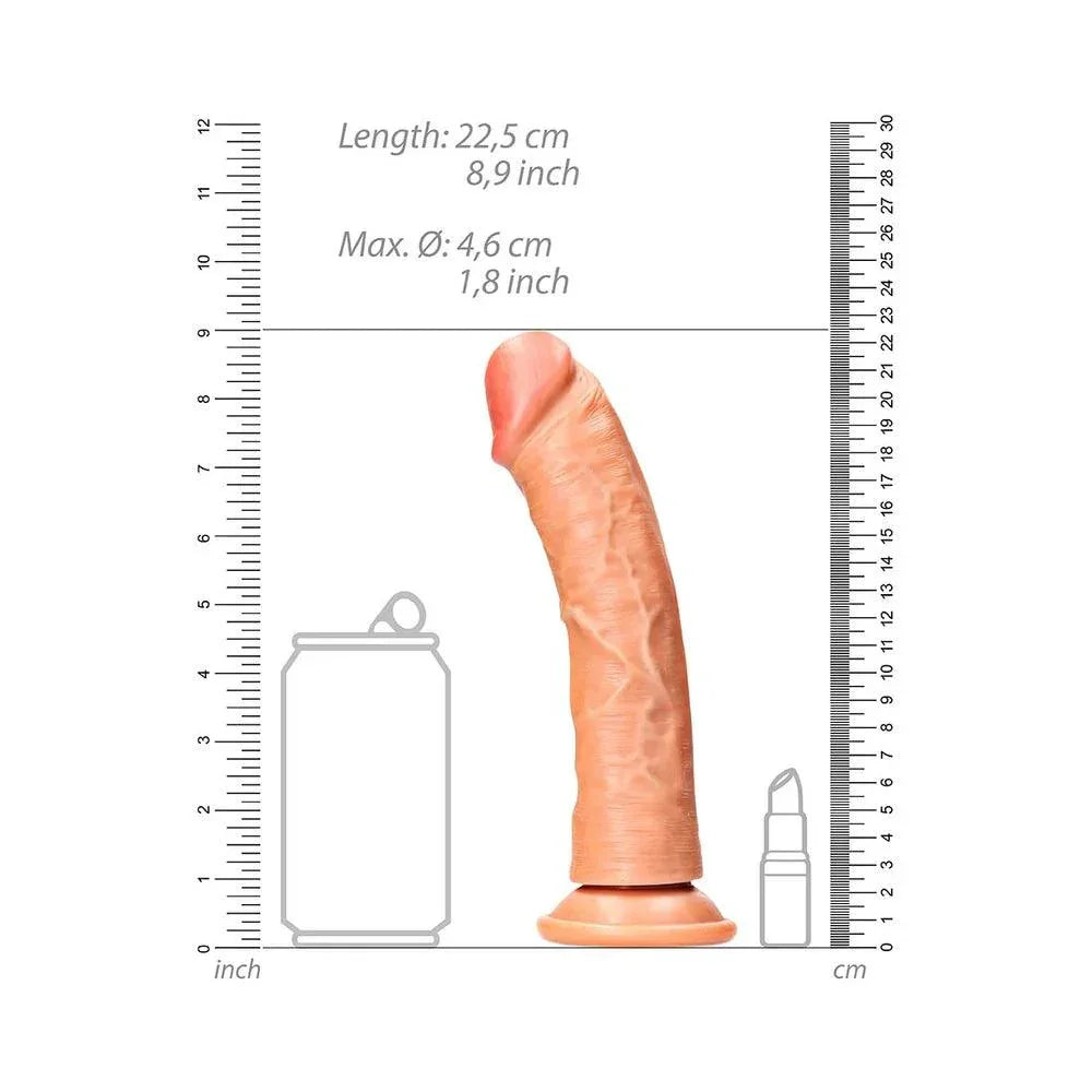Shots RealRock Realistic 8 in. Curved Dildo With Suction Cup - Buy At Luxury Toy X - Free 3-Day Shipping