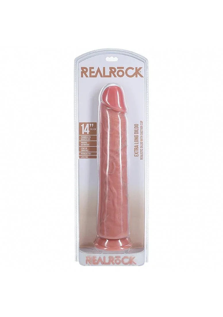 Shots RealRock Ultra Realistic Skin Extra Large Straight Dildo with Suction Cup 14in - Buy At Luxury Toy X - Free 3-Day Shipping