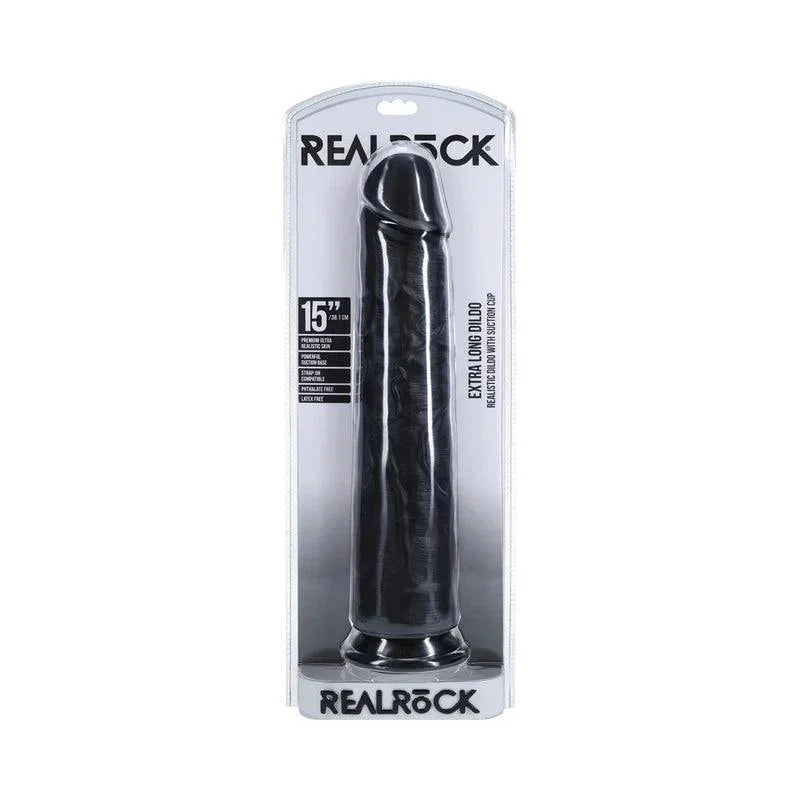 Shots RealRock Ultra Realistic Skin Extra Large Straight Dildo with Suction Cup 15in - Buy At Luxury Toy X - Free 3-Day Shipping