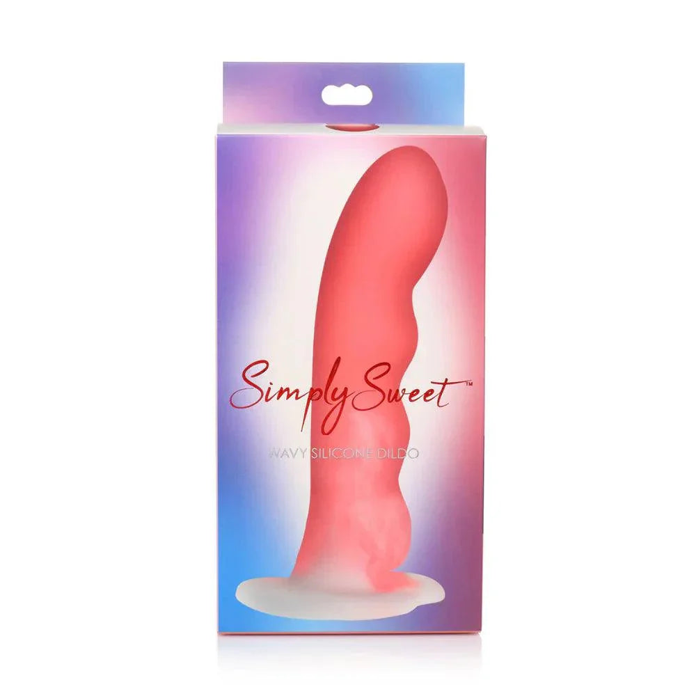 Simply Sweet Wavy 8 in. Silicone Dildo - Buy At Luxury Toy X - Free 3-Day Shipping