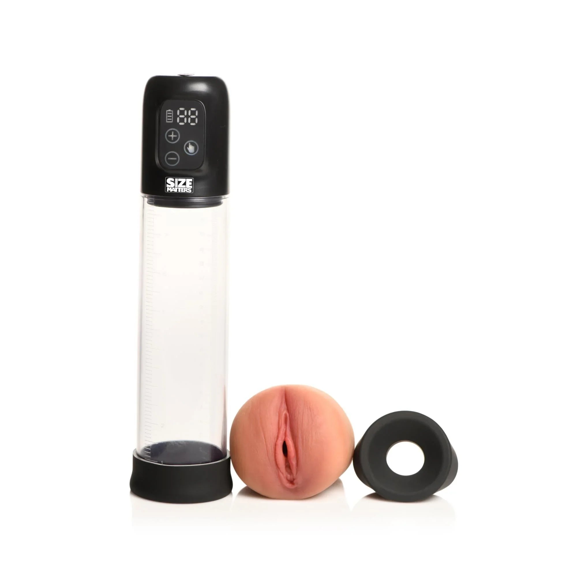 Size Matters 5X Rechargeable Sucking Penis Pump with Attachments - Buy At Luxury Toy X - Free 3-Day Shipping