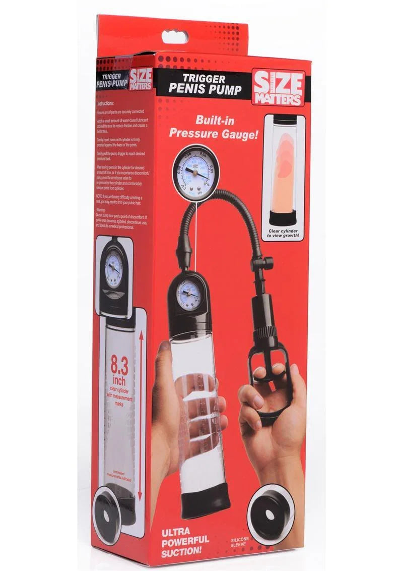 Size Matters Trigger Penis Pump with Built-in Pressure Gauge - Buy At Luxury Toy X - Free 3-Day Shipping