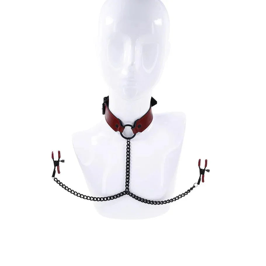 Sportsheets Saffron Collar with Nipple Clamps - Buy At Luxury Toy X - Free 3-Day Shipping