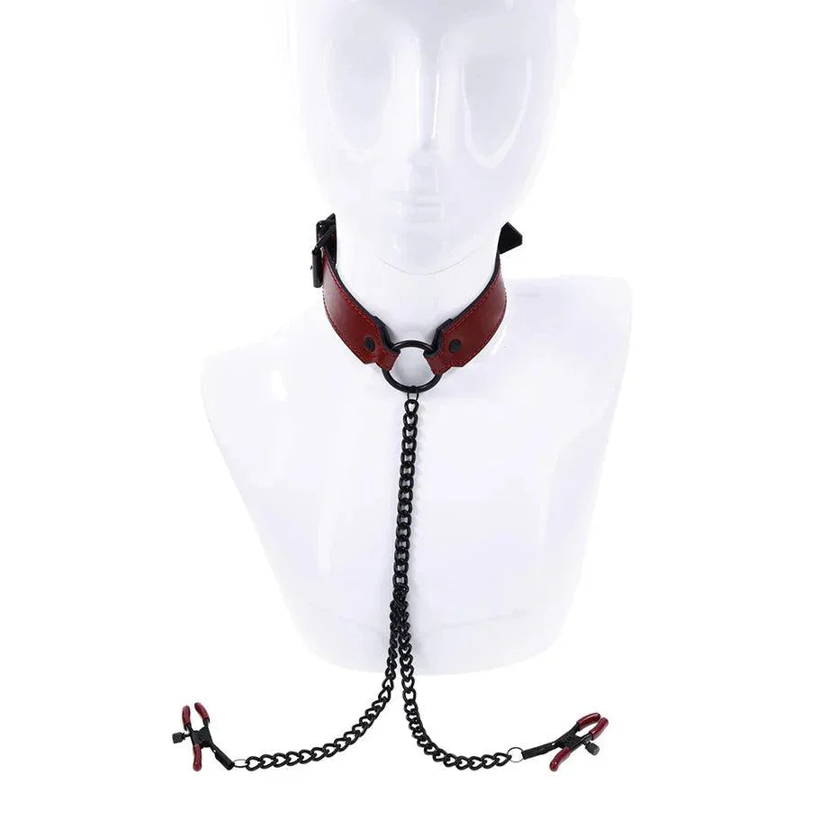 Sportsheets Saffron Collar with Nipple Clamps - Buy At Luxury Toy X - Free 3-Day Shipping