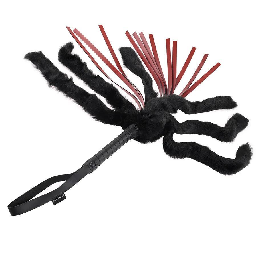 Sportsheets Saffron Faux Fur Flogger with Faux Leather Strands - Buy At Luxury Toy X - Free 3-Day Shipping
