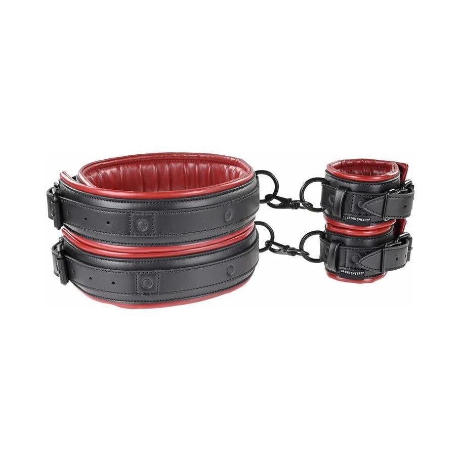 Sportsheets Saffron Thigh & Wrist Cuff Set - Red/Black - Buy At Luxury Toy X - Free 3-Day Shipping