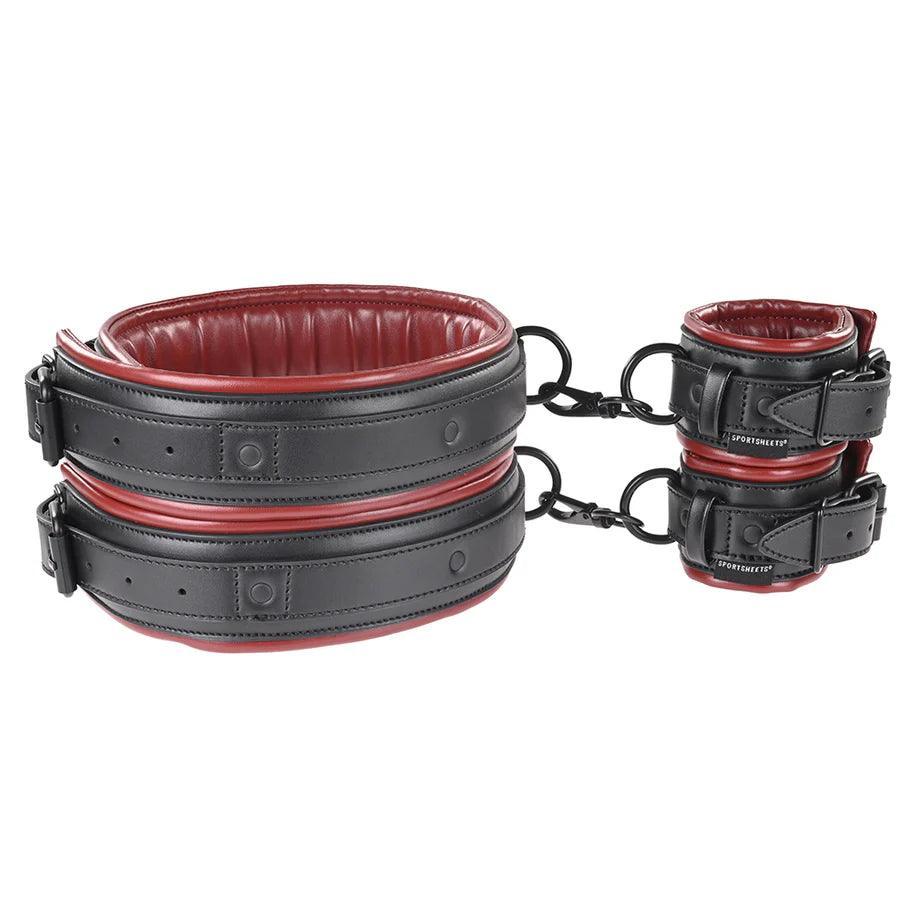 Sportsheets Saffron Thigh & Wrist Cuff Set - Red/Black - Buy At Luxury Toy X - Free 3-Day Shipping