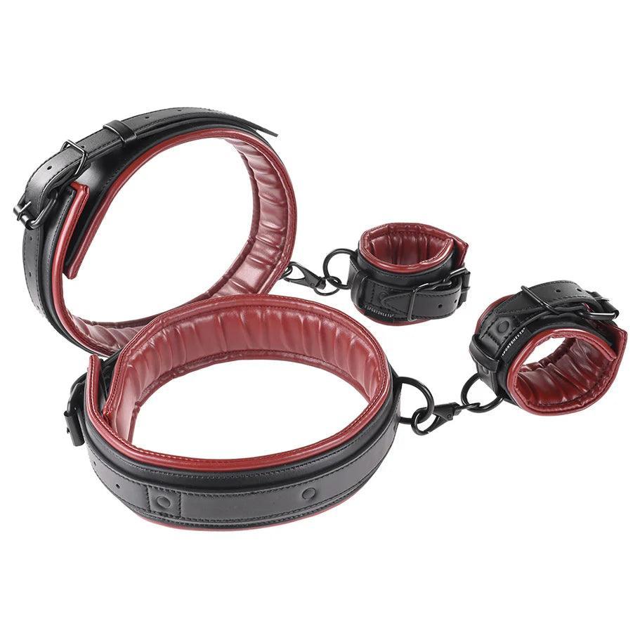 Sportsheets Saffron Thigh & Wrist Cuff Set - Red/Black - Buy At Luxury Toy X - Free 3-Day Shipping