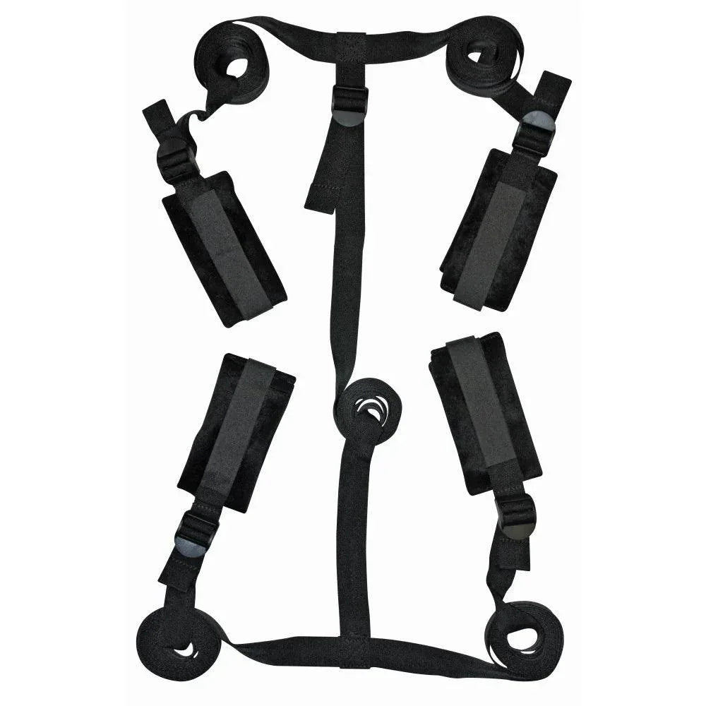 Sportsheets Sex & Mischief 5-Piece Adjustable Bed Bondage Restraint Kit - Buy At Luxury Toy X - Free 3-Day Shipping