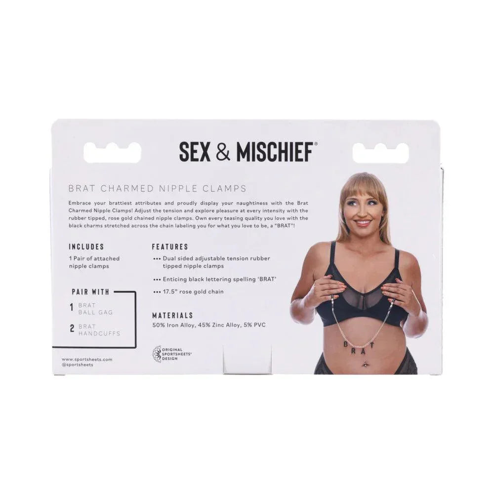 Sportsheets Sex & Mischief Brat Charmed Nipple Clamps - Buy At Luxury Toy X - Free 3-Day Shipping