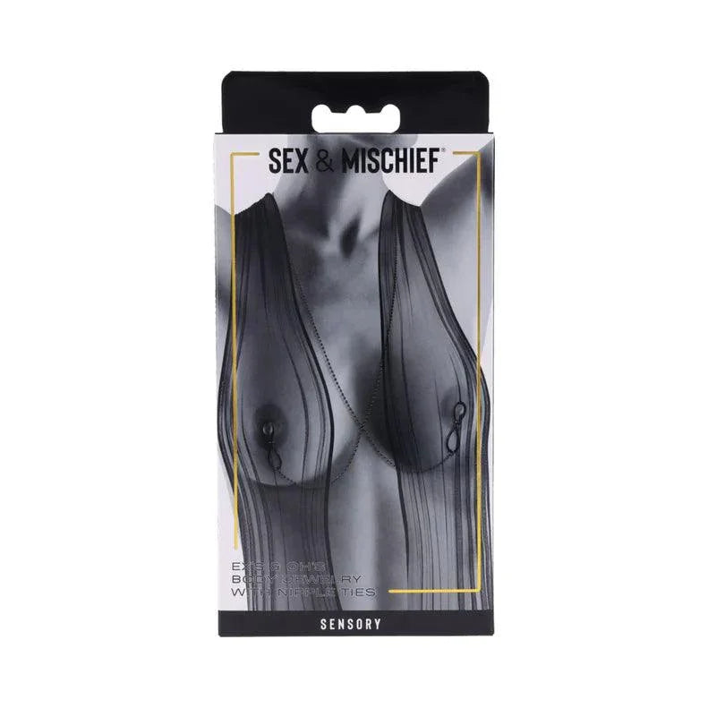 Sportsheets Sex & Mischief Ex's & Oh's Body Jewelry with Nipple Ties - Buy At Luxury Toy X - Free 3-Day Shipping