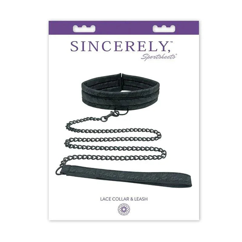 Sportsheets Sincerely Lace Adjustable Collar & Leash - Buy At Luxury Toy X - Free 3-Day Shipping