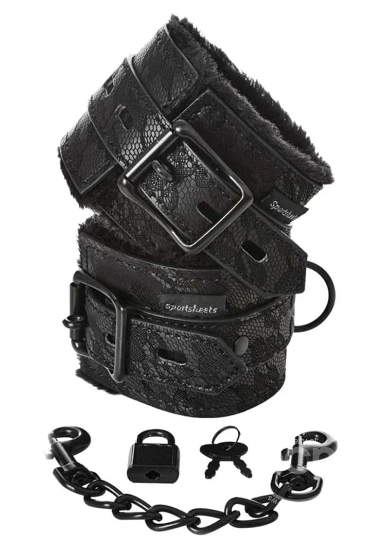 Sportsheets Sincerely Lace Adjustable Fur-Lined Handcuffs - Buy At Luxury Toy X - Free 3-Day Shipping