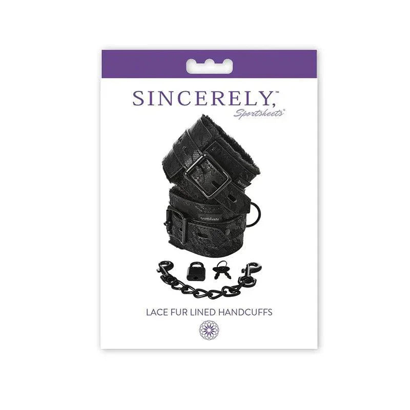 Sportsheets Sincerely Lace Adjustable Fur-Lined Handcuffs - Buy At Luxury Toy X - Free 3-Day Shipping