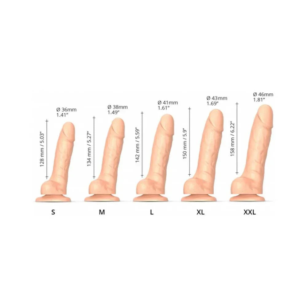 Strap-On-Me Realistic Collection Sliding Skin Dual-Density Silicone Dildo - Vanilla - Buy At Luxury Toy X - Free 3-Day Shipping